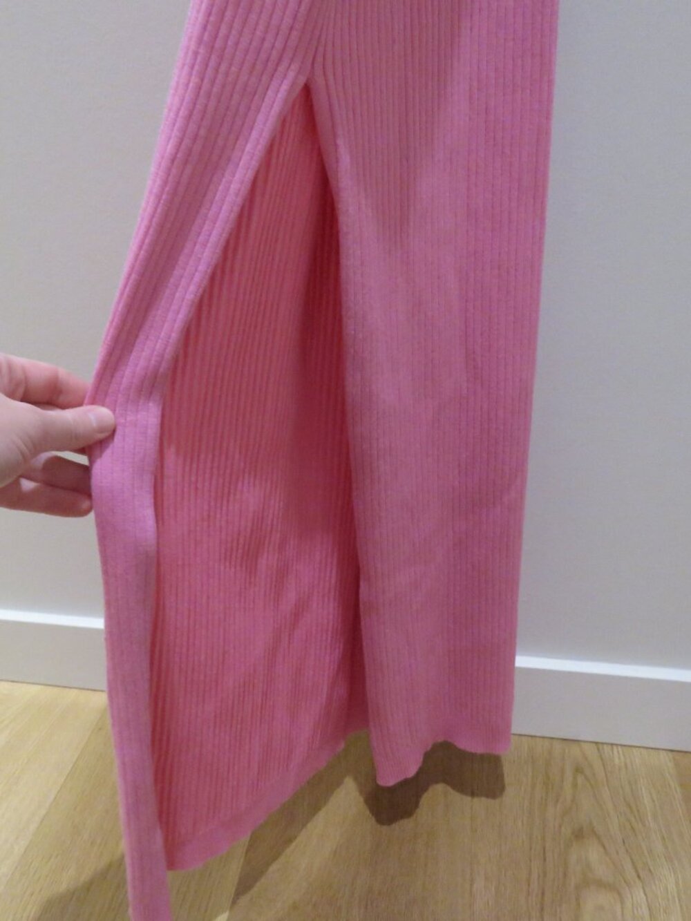 MESHKI Yasamin Ribbed Knit Maxi Dress in Pink Medium Bodycon Coquette Balletcore - Picture 8 of 15